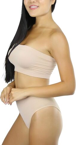 ToBeInStyle Women's Classic Seamless Bandeau and Brief Set in Kuwait