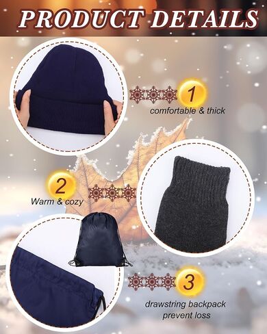 Suhine 120 Pcs Winter Beanies Hat Glove Scarf Sock Sets Unisex Knitted Cap Beanie Gloves Neck Warmer Bulk Pack Homeless Care Package in Kuwait