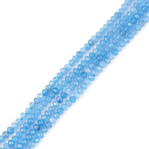 1 Strand Adabele Natural Dark Sapphire Blue Quartz Healing Gemstone 4mm Small Faceted Rondelle Loose Beads Gem Stone Spacer (107-115pcs) for Jewelry Making GH1R-7