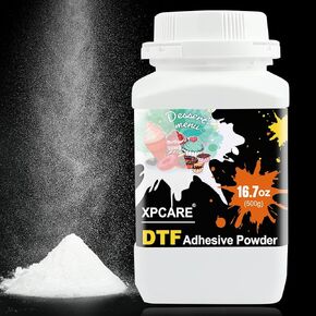 XPCARE DTF مسحوق أبيض نقل رقمي مسحوق لاصق يذوب ساخنًا 500 جم / 17.6 أونصة، مسحوق نقل المعالجة المسبقة DTF لجميع طابعات DTF in Kuwait