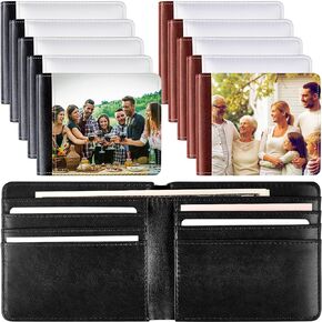 Abbylike 24 قطعة محفظة التسامي فارغة 4.7 × 3.7 بوصة DIY حامل بطاقة البنك بو الجلود التسامي محفظة نقل الحرارة التسامي محافظ فارغة للرجال عيد الميلاد الأب عيد التخرج المعلم هدية in Kuwait
