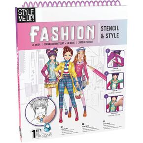 Style Me Up: Color & Stitch, Kids Art Kit, Includes 22 Illustrated Sheets of Paper, Templates Feature a Range of Designs, for Ages 8 and up in Kuwait