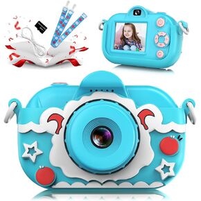 كاميرا للأطفال، كاميرات مزدوجة 1080 بكسل عالية الدقة للأطفال الصغار مع بطاقة 32 جيجابايت، كاميرا رقمية لصور شخصية للأولاد والبنات من سن 3 إلى 9 سنوات، كاميرا لعبة صغيرة للأطفال هدية عيد ميلاد عيد الميلاد in Kuwait