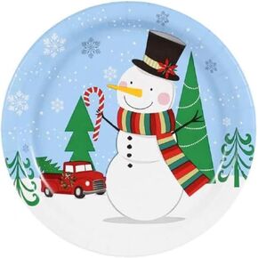 MT Nest عيد الميلاد ثلج أطباق ورقية 8 3/4 بوصة لوحات مستديرة يمكن التخلص منها 36 قطعة ثلج أدوات المائدة لعيد الميلاد الشتاء عطلة لوازم الحفلات in Kuwait