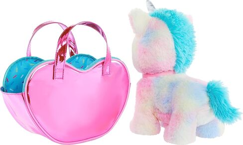 Barbie Stuffed Animals, Unicorn Toys, Plush Unicorn with Dessert-Themed Purse Playset and 5 Accessories, Chef Pet Adventure in Saudi Arabia