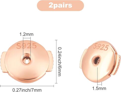 CREATCABIN 1 Box 2 Pairs Locking Earring Backs for Studs Secure Golden 925 Sterling Silver Ear Nuts Hypoallergenic Replacements Backings Safely for Pierced Earrings in Saudi Arabia