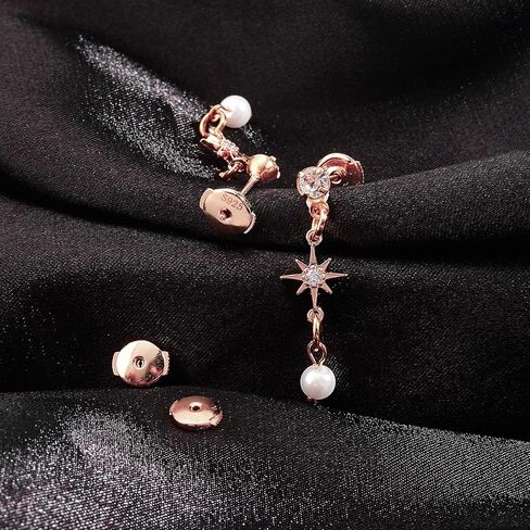 CREATCABIN 1 Box 2 Pairs Locking Earring Backs for Studs Secure Golden 925 Sterling Silver Ear Nuts Hypoallergenic Replacements Backings Safely for Pierced Earrings in Saudi Arabia