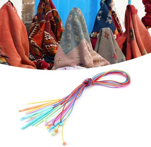 12 PES 1.2 m Long Afghan Crochet Hooks Carpet Knitting Needles with Cable Plastic Crochet Hook Set- Ideal Kit for Crocheting Including Lace, Flowers, Doilies & Baby Clothes in Saudi Arabia
