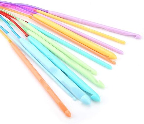 12 PES 1.2 m Long Afghan Crochet Hooks Carpet Knitting Needles with Cable Plastic Crochet Hook Set- Ideal Kit for Crocheting Including Lace, Flowers, Doilies & Baby Clothes in Saudi Arabia