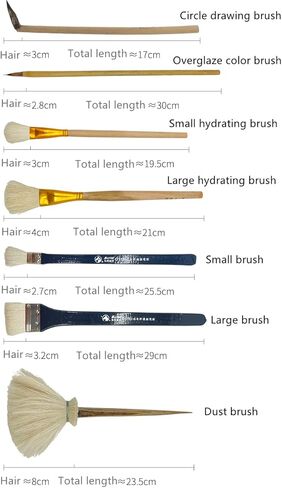 اويجرل فرش لامعة من 14 قطعة من ادوات الرسم والفخار، فرشاة الفخار التي تصنعها بنفسك بتصميم سيراميك لتلوين وتلوين طلاء السيراميك in Kuwait