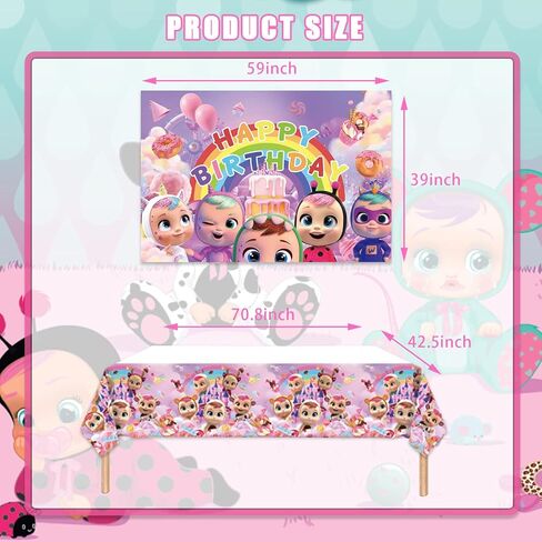 لوازم حفلات اعياد الميلاد السحرية من كراي بيبيز، هدايا للبنات والاولاد مجموعة ديكورات الحفلات تتضمن اطباق خلفية واكواب ومناديل وزينة كيك in Kuwait