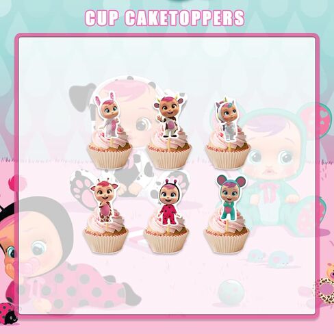 لوازم حفلات اعياد الميلاد السحرية من كراي بيبيز، هدايا للبنات والاولاد مجموعة ديكورات الحفلات تتضمن اطباق خلفية واكواب ومناديل وزينة كيك in Kuwait