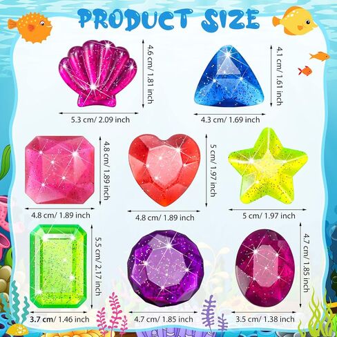 16 Pieces Dive Gem Pool Toys Sinking Diving Gems Dive Crystals Summer Underwater Diving Toys Colorful Jewels Swim Toys Precious Swimming Plastic Gems for Kids Toddlers Bath Water Games (Mixed Style) in Saudi Arabia