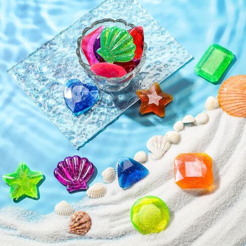 16 Pieces Dive Gem Pool Toys Sinking Diving Gems Dive Crystals Summer Underwater Diving Toys Colorful Jewels Swim Toys Precious Swimming Plastic Gems for Kids Toddlers Bath Water Games (Mixed Style) in Saudi Arabia
