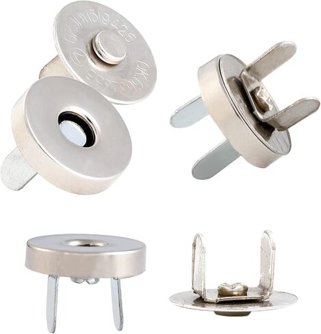 100 مجموعة من اللون الفضي، مشبك بزر مغناطيسي مقاس 14 مم، لمشبك مغناطيسي للمحفظة لإغلاق الحقيبة، مجموعة استبدال أزرار كبس مغناطيسية. رائعة للخياطة والحرف اليدوية والمحافظ والحقائب والملابس والجلود in Kuwait