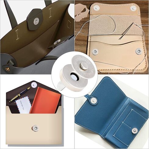 100 مجموعة من اللون الفضي، مشبك بزر مغناطيسي مقاس 14 مم، لمشبك مغناطيسي للمحفظة لإغلاق الحقيبة، مجموعة استبدال أزرار كبس مغناطيسية. رائعة للخياطة والحرف اليدوية والمحافظ والحقائب والملابس والجلود in Kuwait