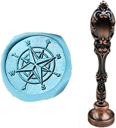 MNYR Vintage Compass Orientation Star Wax Seal Stamp Ocean Sail Wedding Invitations Wax Stamp Red Brass Metal Handle Set Card Snail Mail Gift Wrap Wine Package Christmas Gift Idea Wax Seal Stamp Set in Saudi Arabia