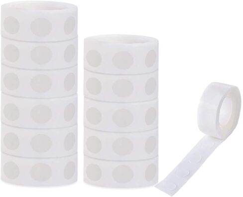 DAIKOYE 2600 قطعة (26 لفة) نقطة صمغ شفافة بالون غراء نقاط لاصقة قابلة للإزالة نقاط مزدوجة الجوانب من شريط لاصق لسجل القصاصات، والحفلات، والزفاف، وتزيين البالونات in Kuwait
