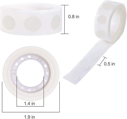 DAIKOYE 2600 قطعة (26 لفة) نقطة صمغ شفافة بالون غراء نقاط لاصقة قابلة للإزالة نقاط مزدوجة الجوانب من شريط لاصق لسجل القصاصات، والحفلات، والزفاف، وتزيين البالونات in Kuwait
