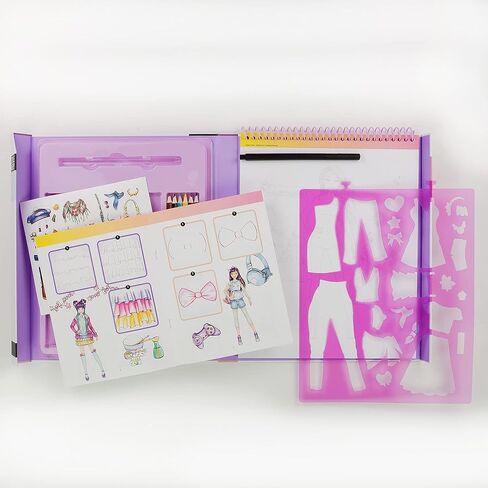 Style Me Up: Color & Stitch, Kids Art Kit, Includes 22 Illustrated Sheets of Paper, Templates Feature a Range of Designs, for Ages 8 and up in Kuwait