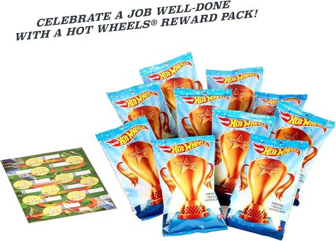 Hot Wheels Rewards Car Pack of 10 Individually Wrapped 1:64 Scale Die-Cast Vehicles in Opaque Bags with Gold Stickers, Rewards or Prizes for Kids 3 Years Old & Up in Saudi Arabia