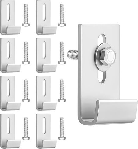 Therwen 20 Pcs Metal Mirror Clips for Frameless Mirror 0.25 x 1 x 1.5 Inches Mirror Hanger Clip Wide Mirror Hanging Hardware Heavy Mirror Brackets Style J Channel Mirror Mount in Saudi Arabia