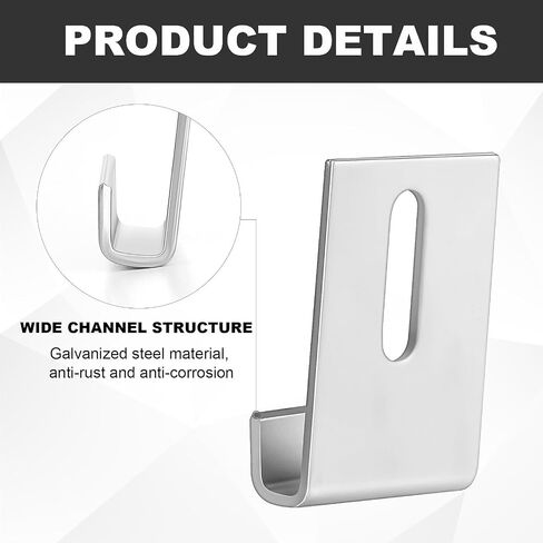 Therwen 20 Pcs Metal Mirror Clips for Frameless Mirror 0.25 x 1 x 1.5 Inches Mirror Hanger Clip Wide Mirror Hanging Hardware Heavy Mirror Brackets Style J Channel Mirror Mount in Saudi Arabia