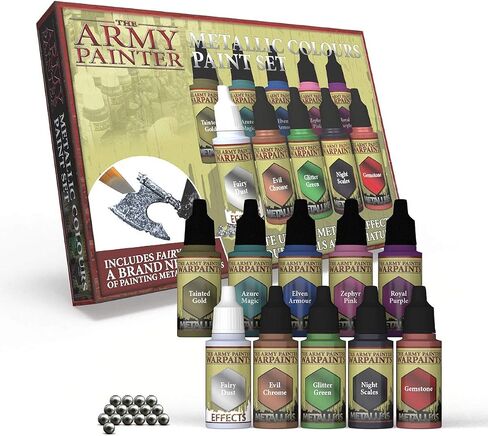 The Army Painter - Metallic Colours Paint Set - Hobby Acrylic Paint Set of 10 Metallic Acrylic Paint - Includes Tainted Gold Acrylic Paint Metallic - Acrylic Hobby Paint Set of Acrylic Metallic Paint in Saudi Arabia