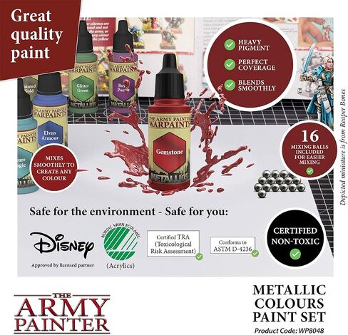 The Army Painter - Metallic Colours Paint Set - Hobby Acrylic Paint Set of 10 Metallic Acrylic Paint - Includes Tainted Gold Acrylic Paint Metallic - Acrylic Hobby Paint Set of Acrylic Metallic Paint in Saudi Arabia