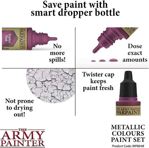 The Army Painter - Metallic Colours Paint Set - Hobby Acrylic Paint Set of 10 Metallic Acrylic Paint - Includes Tainted Gold Acrylic Paint Metallic - Acrylic Hobby Paint Set of Acrylic Metallic Paint in Saudi Arabia