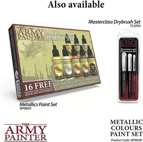 The Army Painter - Metallic Colours Paint Set - Hobby Acrylic Paint Set of 10 Metallic Acrylic Paint - Includes Tainted Gold Acrylic Paint Metallic - Acrylic Hobby Paint Set of Acrylic Metallic Paint in Saudi Arabia