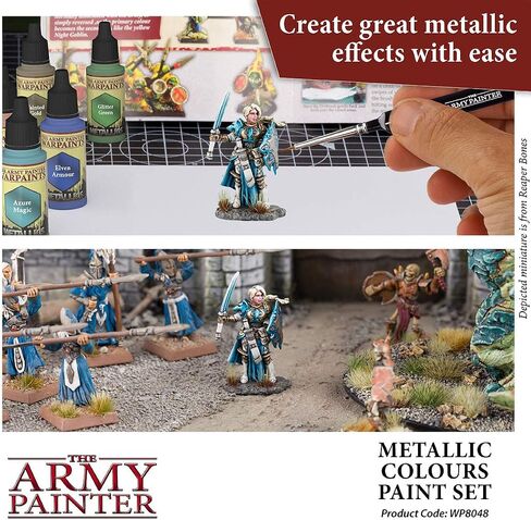 The Army Painter - Metallic Colours Paint Set - Hobby Acrylic Paint Set of 10 Metallic Acrylic Paint - Includes Tainted Gold Acrylic Paint Metallic - Acrylic Hobby Paint Set of Acrylic Metallic Paint in Saudi Arabia