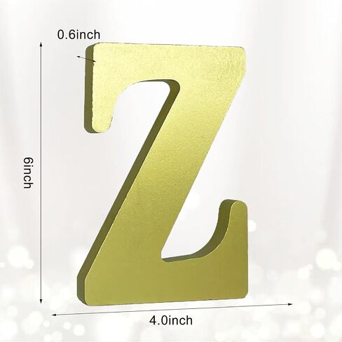 AOCEAN 6 Inch Golden Wood Letters Unfinished Wooden Letters for Wall Decor Decorative Standing Letters Slices Sign Board for Crafts Christmas Decoration Home Party Projects (S) in Kuwait
