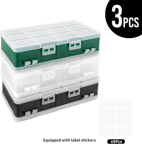 صندوق تنظيم بلاستيكي مكون من 3 عبوات من 24 شبكة من PTSGCAI، حاوية صندوق تنظيم بلاستيكية شفافة بتصميم مفتوح على الوجهين مع ملصقات ملصقات للمجوهرات والحرف اليدوية الفنية وأشرطة الواشي والخرز والأجزاء الصغيرة in Kuwait