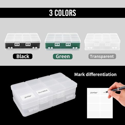 صندوق تنظيم بلاستيكي مكون من 3 عبوات من 24 شبكة من PTSGCAI، حاوية صندوق تنظيم بلاستيكية شفافة بتصميم مفتوح على الوجهين مع ملصقات ملصقات للمجوهرات والحرف اليدوية الفنية وأشرطة الواشي والخرز والأجزاء الصغيرة in Kuwait