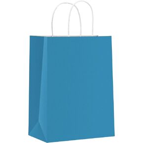 Oletx 24 PCS Black Gift Bags with Handles Bulk 8''x4.25''x10.5'', Black Party Favor Bag, Kraft Paper Shopping Bags,Grocery Retail Bag,Wedding Bags,Birthday Bags