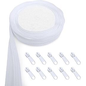 KGS Zipper by Yard | #5 Nylon Zipper Roll | 3 Yard and 10 Zipper pulls (Black)