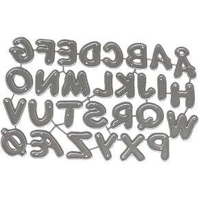 قوالب قطع الحروف الأبجدية من AHOMASH لصنع البطاقات، قطع معدنية مقطوعة، قوالب الحروف والنقش، قوالب الحروف الهجائية الكبيرة من أجل قصاصات الورق، طوابع ألبوم الحرف اليدوية، ديكور DIY in Kuwait