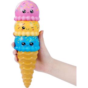 AILIMY 10 بوصة حيوان الآيس كريم اسفنجي جامبو لطيف كريم المعطرة لينة سكويشيز بطيئة ارتفاع الغذاء ضغط اللعب (6 ألوان عشوائية) in Kuwait