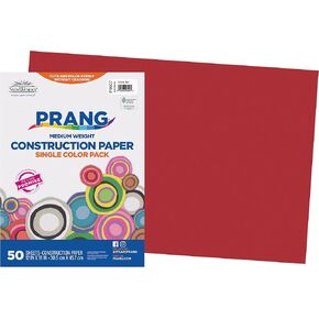 Prang (Formerly SunWorks) Construction Paper, Holiday Red, 12" x 18", 50 Sheets (Pack of 3)