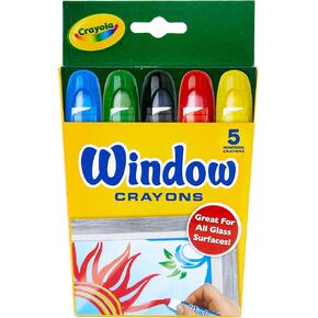 Crayola Washable Window Crayons, Glass and Window Art Supplies, Assorted Colors, 5 Count, Gift for Boys & Girls in Kuwait