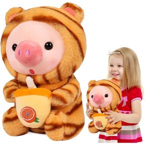 9.8in Capybara Plush Cute Capybara Stuffed Animals with Turtle Backpack, Kawaii Capibara Plushie Toys for Kids, Rodents Animals Pet Doll Soft Hugging Pillow for Boys Girls Birthday Gift