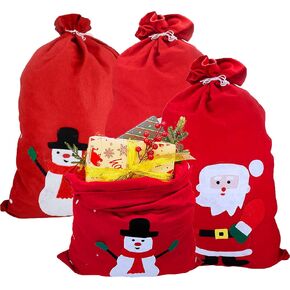 QVMKWL 4 قطع كبيرة الحجم لعيد الميلاد سانتا كيس، 19.7 بوصة × 27.5 بوصة حقيبة قماش عيد الميلاد مع رباط، حقيبة تخزين هدايا عيد الميلاد من الخيش in Kuwait