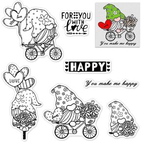 Valentines Clear Stamps for Card Making Decoration and Scrapbooking Supplies, Valentine's Day I Love You Words with Sentiment Transparent Rubber Stamps for Paper Card Photo Album Crafting Supplies