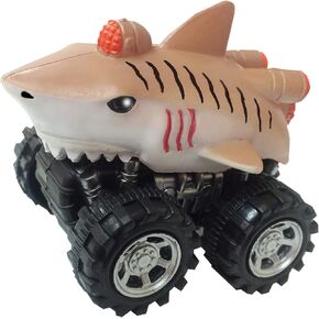 Wild Zoomies - Tiger Shark from Deluxebase. Friction powered monster truck toys with cool animal riders, great car toys and Tiger Shark toys for boys and girls