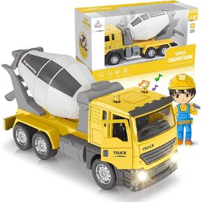 Otto Mixer Truck, Pull-Back Metal Strong Mixer Truck, Doors Open & Close, Lights & Music, Hand Rotation Stirring, Interactive Kids Toy - for Boys & Girls Age 3 and Up in Kuwait