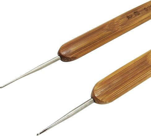 BeeSpring 2 pieces Dreadlock Crochet Hook Soft Touch Steel 0.5mm 0.75mm Crochet Hook for Dreads Dreadlock Needle Tool for Braid Craft in Saudi Arabia