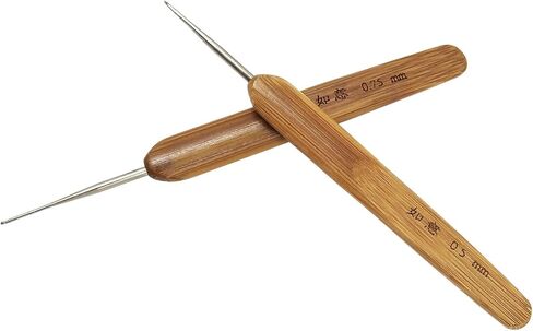 BeeSpring 2 pieces Dreadlock Crochet Hook Soft Touch Steel 0.5mm 0.75mm Crochet Hook for Dreads Dreadlock Needle Tool for Braid Craft in Saudi Arabia