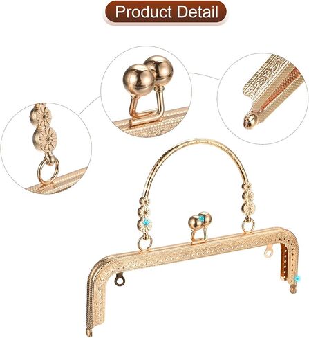 uxcell 8 Pcs Metal Purse Frames Set - 8.07" Kiss Lock Clasp Frame Embossed Clutch Frame with Handle for Coin Purse Making DIY Craft, Mixed Color in Saudi Arabia