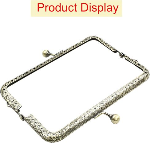 Moicstiy 5 قطع برونزية إطار المحفظة قبلة المشبك قفل معدني خمر مزلاج كليب لصنع DIY الحرفية مستطيل عملة حقيبة جلدية، ضياء. 5.8 بوصة in Kuwait